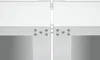 A close-up view of the corner brackets and connecting pieces of two white furniture units, likely a washing machine or dryer stand. Náhled obrázku produktu