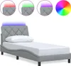 vidaXL Rám postele s LED bez matraca svetlosivá 90x200 cm Náhľad obrázku produktu 1