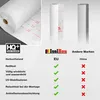 A comparison chart showing the features of IsolBau underlayment compared to other brands, with product images at the top. Produktbild-Vorschau