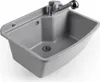 A gray sink with a chrome faucet and a pull-out hose, shown from a slightly elevated angle against a white background. Anteprima dell’immagine prodotto