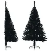 Semi-sapin de Noël artificiel avec support Noir 150 cm PVC Voir les images du produit 1