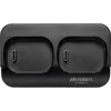 A black dual USB-C charging dock for power banks. Produktbild-Vorschau