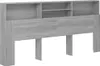 vidaXL Čelo postele s policami Sonoma sivá 220x19x103,5 cm Náhľad obrázku produktu 1