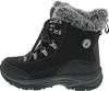 A single black boot with gray fur trim is shown against a white background. Voir les images du produit