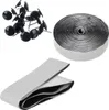 A collection of items for insect screens, including push pins, hook and loop fasteners, and a folded piece of hook and loop fastener. Náhled obrázku produktu