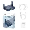 A product shot showing the Cudy AX3000 Wi-Fi 6 Travel Router and its accessories, including the router itself, power adapter, Ethernet cable, and quick installation guide, all arranged on a white background. Produktbild-Vorschau