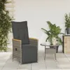 vidaXL Fauteuil de jardin Réglable avec coussin Gris Poly Voir les images du produit 3