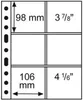A diagram showing the dimensions of compartments on a product page insert. Produktbild-Vorschau