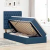 Aufbewahrungsbett mit Matratze Blau 100 x 200 cm Polyester Produktbild-Vorschau 4