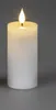A white LED candle with a flickering flame. Produktbild-Vorschau