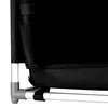A close-up view of the corner of a black camping cabinet, showing the frame and fabric. Podgląd zdjęcia produktu