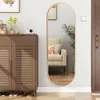 Livingandhome Ganzkörperspiegel in Kapselform mit goldenem Produktbild-Vorschau 2