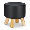 Relaxdays Hocker Kunstleder, gepolstert, 4 Holzbeine, Produktbild-Vorschau 10