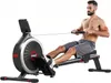 A man is using a rowing machine in a studio setting. Produktbild-Vorschau
