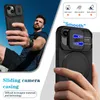 A man taking a selfie with a phone case, and a close-up of the phone case highlighting its features. Produktbild-Vorschau