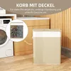 HOMCOM Bambus Wäschekorb mit Deckel 2 Fächer 100 L Produktbild-Vorschau 5