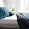 Baumwolle Bettwäsche Set 135x200 cm Feinbiber Petrol Produktbild-Vorschau 3