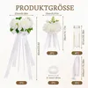 Decoratieset voor bruidswagen, wit, met 3 rozen en organza Productafbeelding-voorbeeld 2