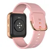 The back of a pink smartwatch with a gold-colored casing and buckle, shown against a white background. Náhľad obrázku produktu