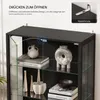 BROTTAR 64" Vitrinenschrank Schwarz mit Glastüren, Produktbild-Vorschau 3