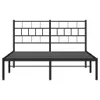 A black metal bed frame with a headboard, shown from the front. Podgląd zdjęcia produktu