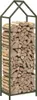 vidaXL Porta legna verde oliva 40x25x120 cm Acciaio Anteprima dell’immagine prodotto 4