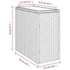 vidaXL Garten-Beistelltisch Glasplatte Beige 58x27,5x55 cm Produktbild-Vorschau 10