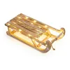 Trineo decorativo de madera con luces LED, color natural, Vista previa de la imagen del producto 6