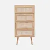 sweeek - Hochkommode mit Holzdekor, Rattan-Geflecht und 4 Produktbild-Vorschau 2