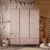 BABUSHKA Dreitüriger Kleiderschrank Natürlich Rosa Produktbild-Vorschau 1