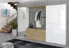 A modern hallway with a wardrobe, stairs, and artwork. Produktbild-Vorschau