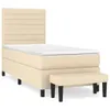 vidaXL Boxspringbett mit Matratze Creme 80x200 cm Stoff Produktbild-Vorschau 1