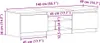 Diagram showing dimensions of a furniture unit. Voir les images du produit
