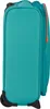 A side view of a teal suitcase with orange zipper accents. Produktbild-Vorschau