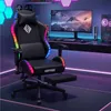 A gaming chair with LED lights in a gaming room setup. Produktbild-Vorschau