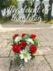 Künstliches Grabgesteck Friedhofsblumen im Holz Topf mit Produktbild-Vorschau 10