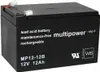 Multipower 12 V 12 Ah Blei-Akku MP12-12B USV NP12-12 Produktbild-Vorschau 1