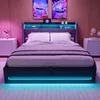 Łóżko tapicerowane INONEFT 160x200 cm z podświetleniem LED Podgląd zdjęcia produktu 2