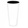 A white planter with a black interior, isolated on a white background. Anteprima dell’immagine prodotto
