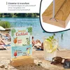 Tischaufsteller mit Holzfuß aus Acryl im Hochformat von HMF in DIN A6, 10er Set Produktbild-Vorschau
