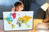 MuchoWow® Laptop Aufkleber Sticker Cover Weltkarte - Farben Produktbild-Vorschau 3