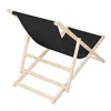Strandstuhl klappbar Holz Schwarz verstellbar mit Segeltuch Produktbild-Vorschau 2