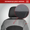 Close-up view of a car seat cover with a magnified section showing the material texture. Produktbild-Vorschau