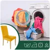 Stuhlhusse Stretch Senfgelb - Samt - Universal - Esszimmer Produktbild-Vorschau 2