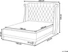 BELIANI Bett Taupe Samtstoff 180 x 200 cm hohes Kopfteil Produktbild-Vorschau 3