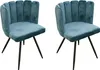 Chaise Ariel Velours Bleu Canard - Lot De 2 Voir les images du produit 1