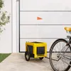 vidaXL Príves na bicykel Psy Žlto-čierna Oxford tkanina a Náhľad obrázku produktu 2