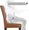A sketch of a person sitting in a brown chair, illustrating ergonomic design. Produktbild-Vorschau