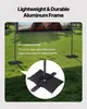A projector screen stand with stability features shown outdoors on grass. Voir les images du produit