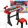 Keyboard Pianino Organy dla Dzieci Mikrofon Stołek Czerwony Podgląd zdjęcia produktu 1